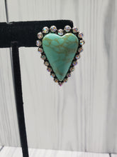 Load image into Gallery viewer, Diamond Turquoise Hearts