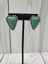 Load image into Gallery viewer, Diamond Turquoise Hearts