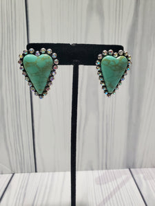 Diamond Turquoise Hearts