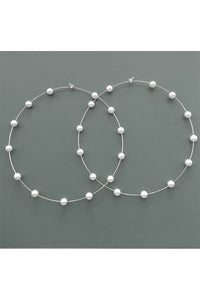Large Pearl Hoops