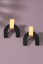 Load image into Gallery viewer, 3 Layer Wood Arch Earrings