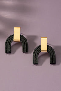 3 Layer Wood Arch Earrings