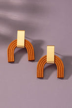 Load image into Gallery viewer, 3 Layer Wood Arch Earrings