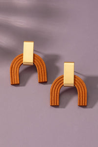 3 Layer Wood Arch Earrings
