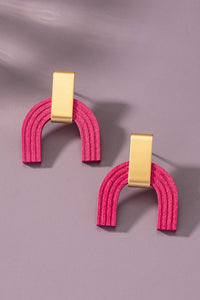 3 Layer Wood Arch Earrings