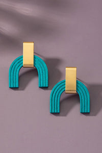 3 Layer Wood Arch Earrings