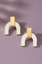 Load image into Gallery viewer, 3 Layer Wood Arch Earrings