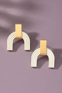 3 Layer Wood Arch Earrings
