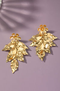 Gold Leaf Drop Earrings