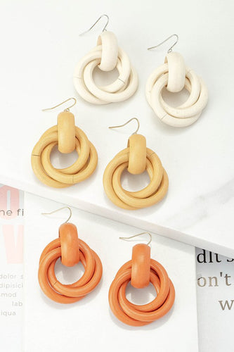 Intertwine Wooden Hoop Earrings