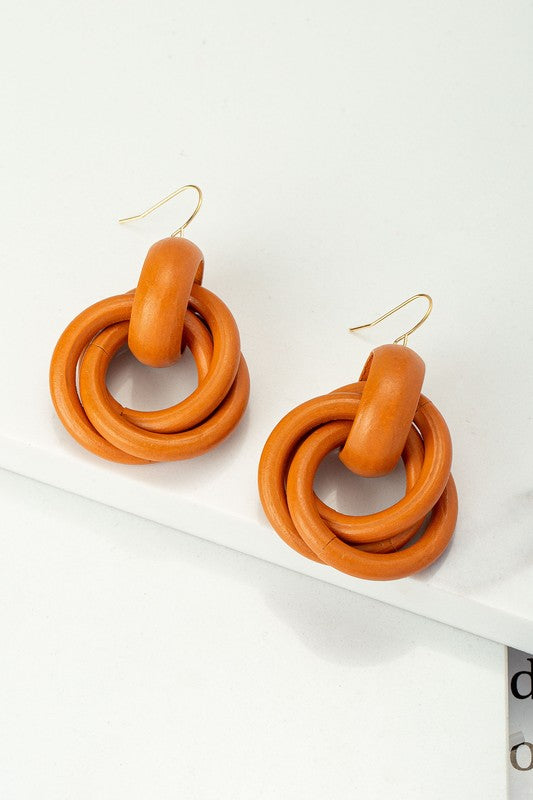 Intertwine Wooden Hoop Earrings