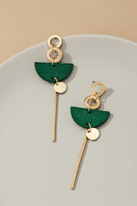 KiKi's Half Circle Wood Dangling Earrings