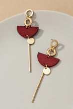 Load image into Gallery viewer, KiKi&#39;s Half Circle Wood Dangling Earrings