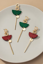 Load image into Gallery viewer, KiKi&#39;s Half Circle Wood Dangling Earrings