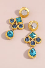 Load image into Gallery viewer, Vintage Blue Rhinestone Drop Earrings