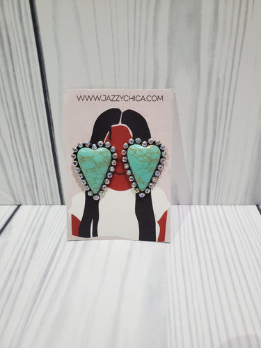 Diamond Turquoise Hearts
