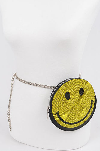 Smiling Face Chain Belt w/ Purse