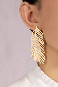 Golden Feather Earrings