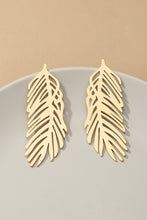 Load image into Gallery viewer, Golden Feather Earrings