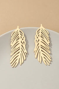 Golden Feather Earrings