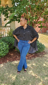 Polka Dot High Low Shirt