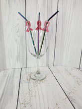 Load image into Gallery viewer, Breast Cancer Awareness- Straw Toppers