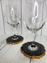 Load image into Gallery viewer, Drinking Glasses Coaster Combo- Black &amp; Gold