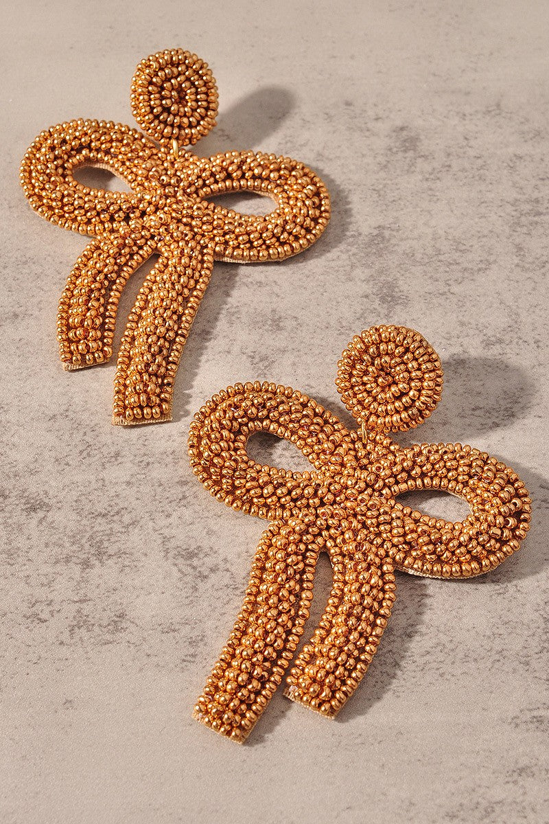 Beaded Bow Earrings