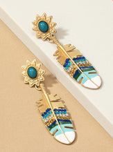 Load image into Gallery viewer, Feather Drop Earrings